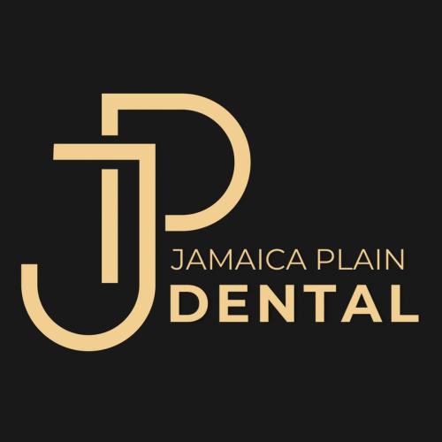 JP Dental Logo on Black background square